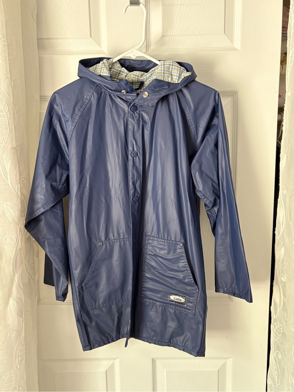 Totes Kids Navy Hooded Raincoat boy size L (8-10)